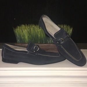 Magnanni Men’s Blue Suede Loafers 10.5